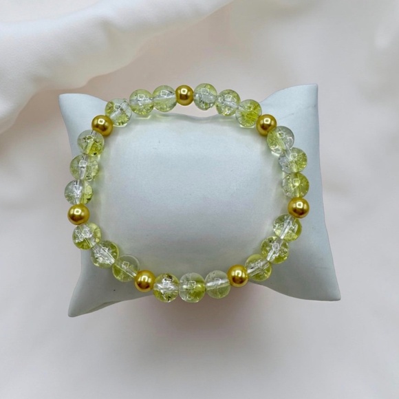 Gradient Glass Beaded Bracelet Style A Yellow - Picture 1 of 6